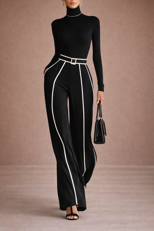 Como High-Neck Wide-Leg Two-Piece Set