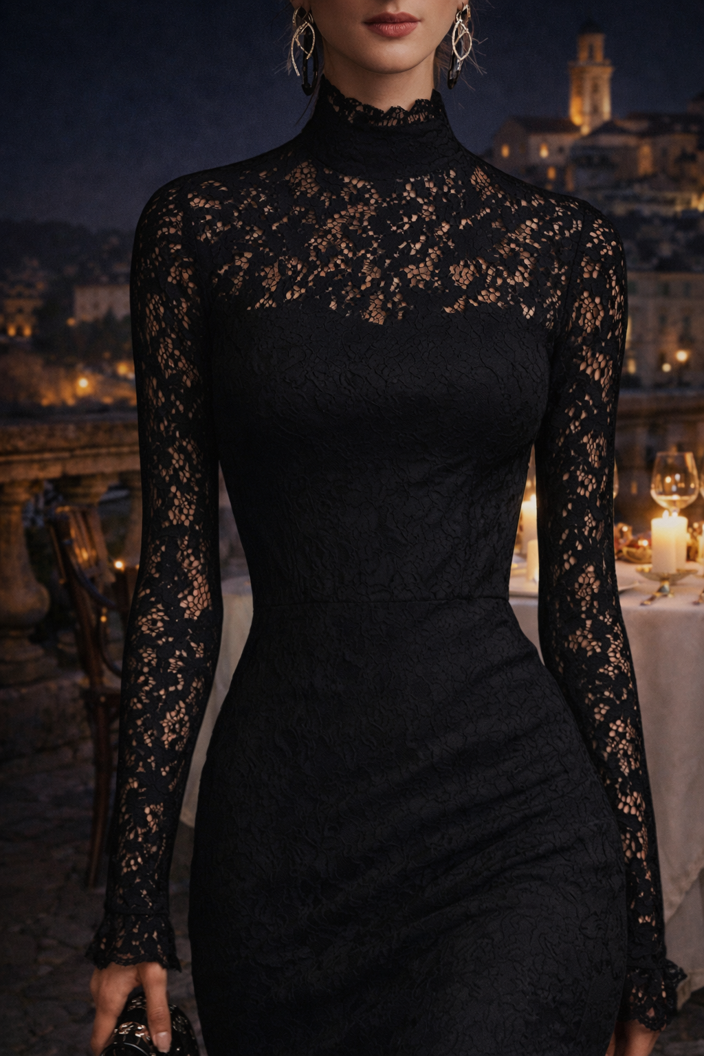 Alessandra - Elegant Lace Maxi Dress